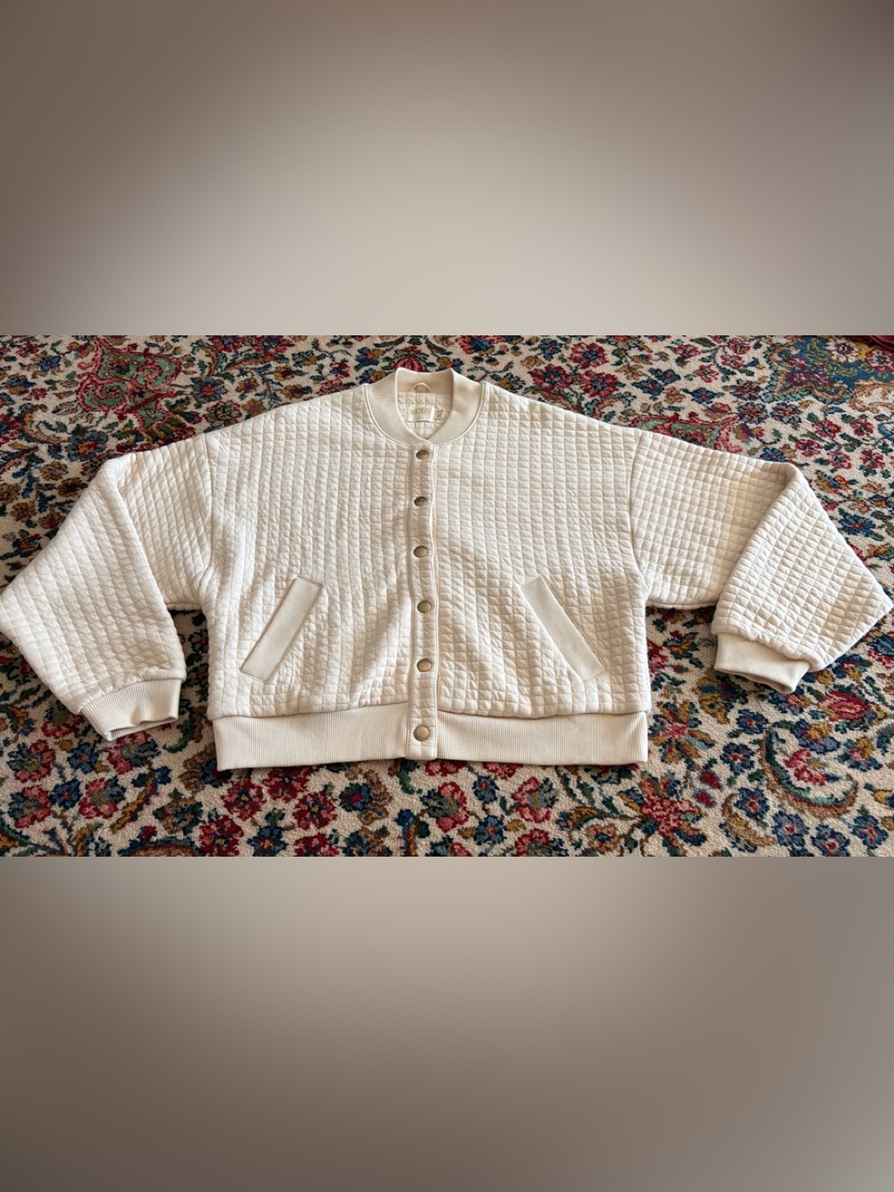 Nation LTD Quilted Cream Bomber